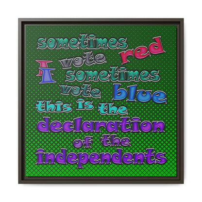 declaration of the independents - framed canvas art (logo green)