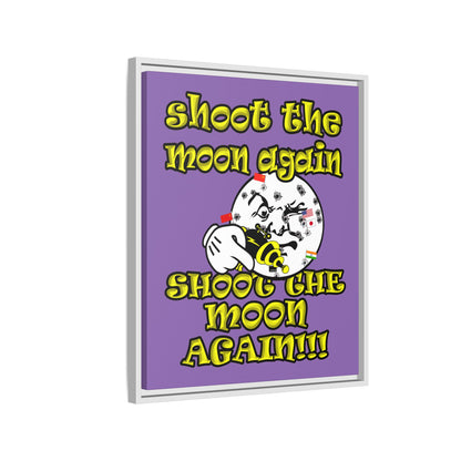 shoot the moon again - framed canvas art (light purple)