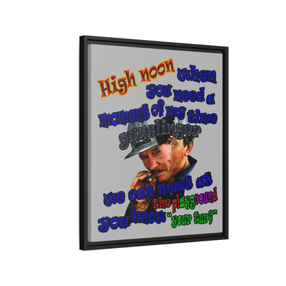 high noon - framed canvas art (light grey)