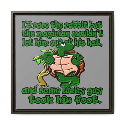 turtle race - framed canvas art (grey)