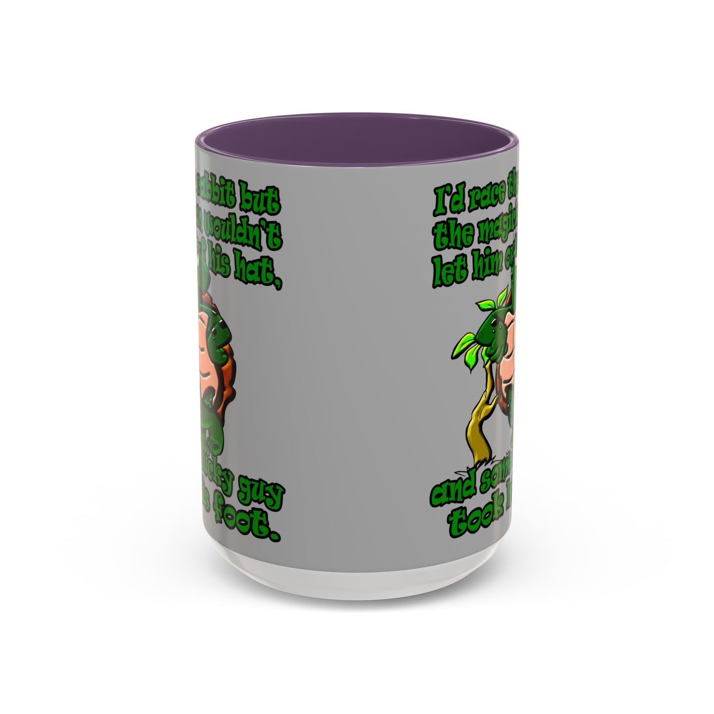 turtle race - Accent Mug (light grey)