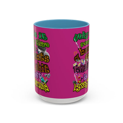 the bum's shit - Accent Mug (pink)