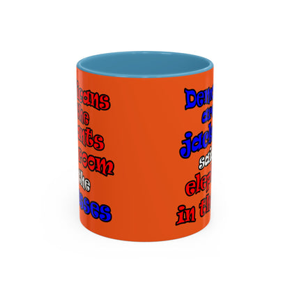 donkeys and elephants - Accent Mug (orange)