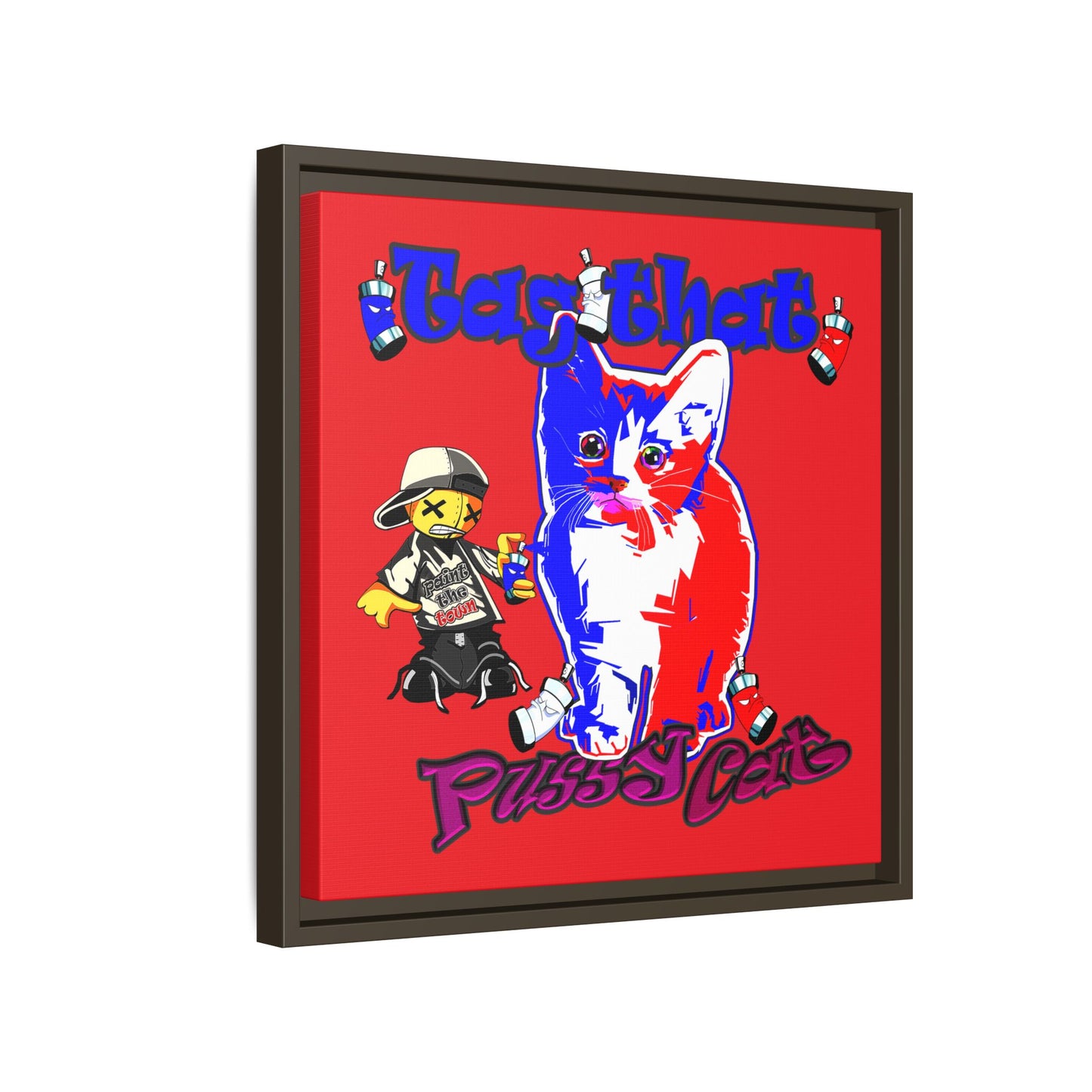 tag that - framed canvas art (red)