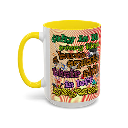 the bum's shit - Accent Mug (yellow-orange wave)