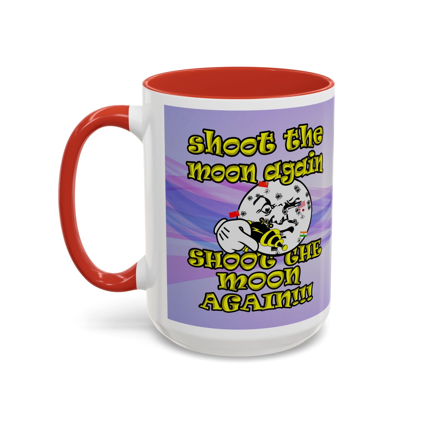 shoot the moon again - Accent Mug (light blue-pink wave)