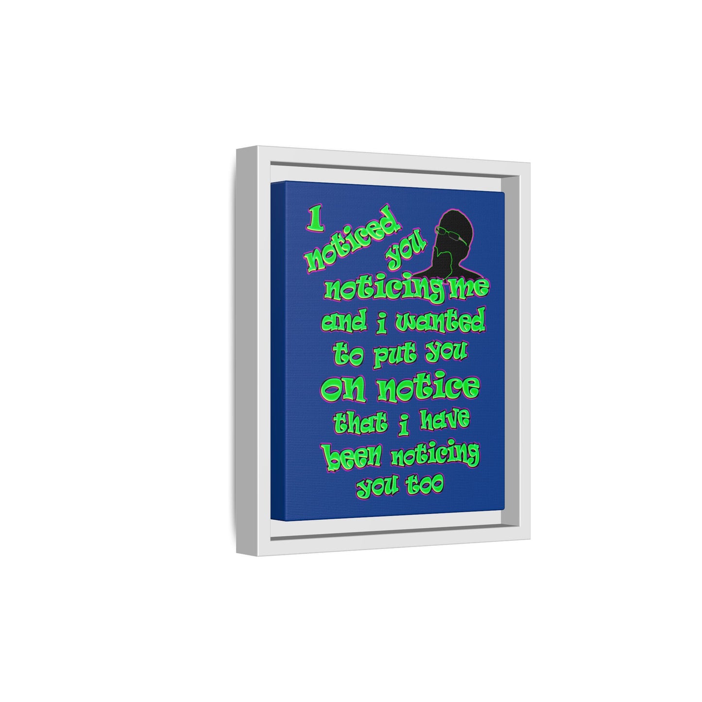 noticed you noticing - framed canvas art (dark blue)
