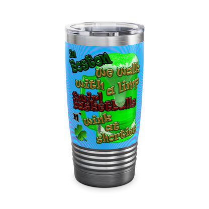 celtics logo - Ringneck Tumbler, 20oz (light blue-purple wave)