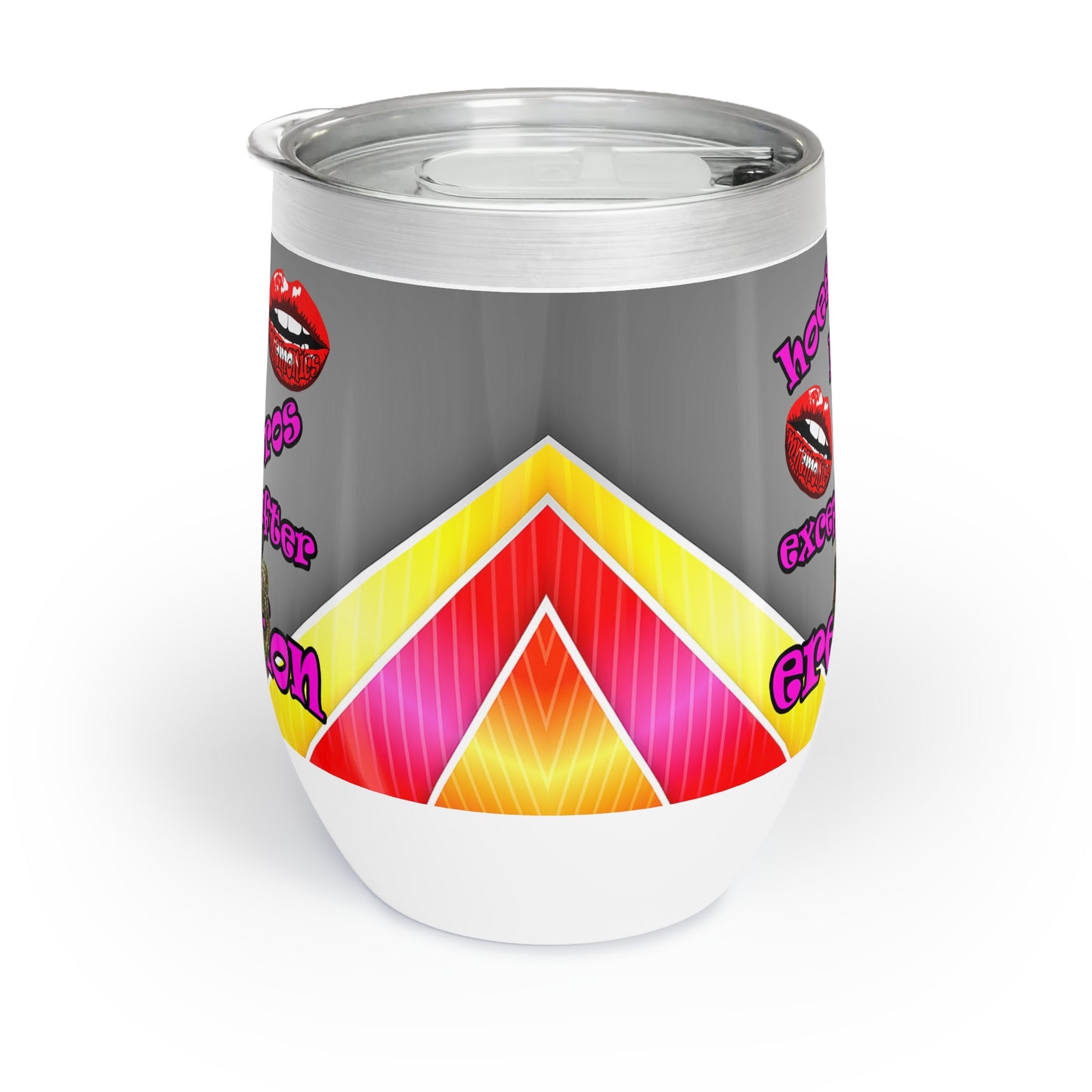 hoes b4 bros - Chill Wine Tumbler (rainbow split)