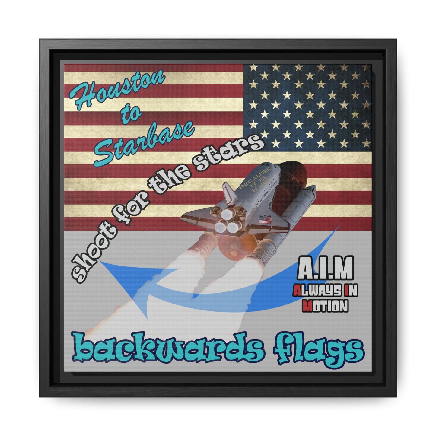 shoot for the stars - framed canvas art (light grey)