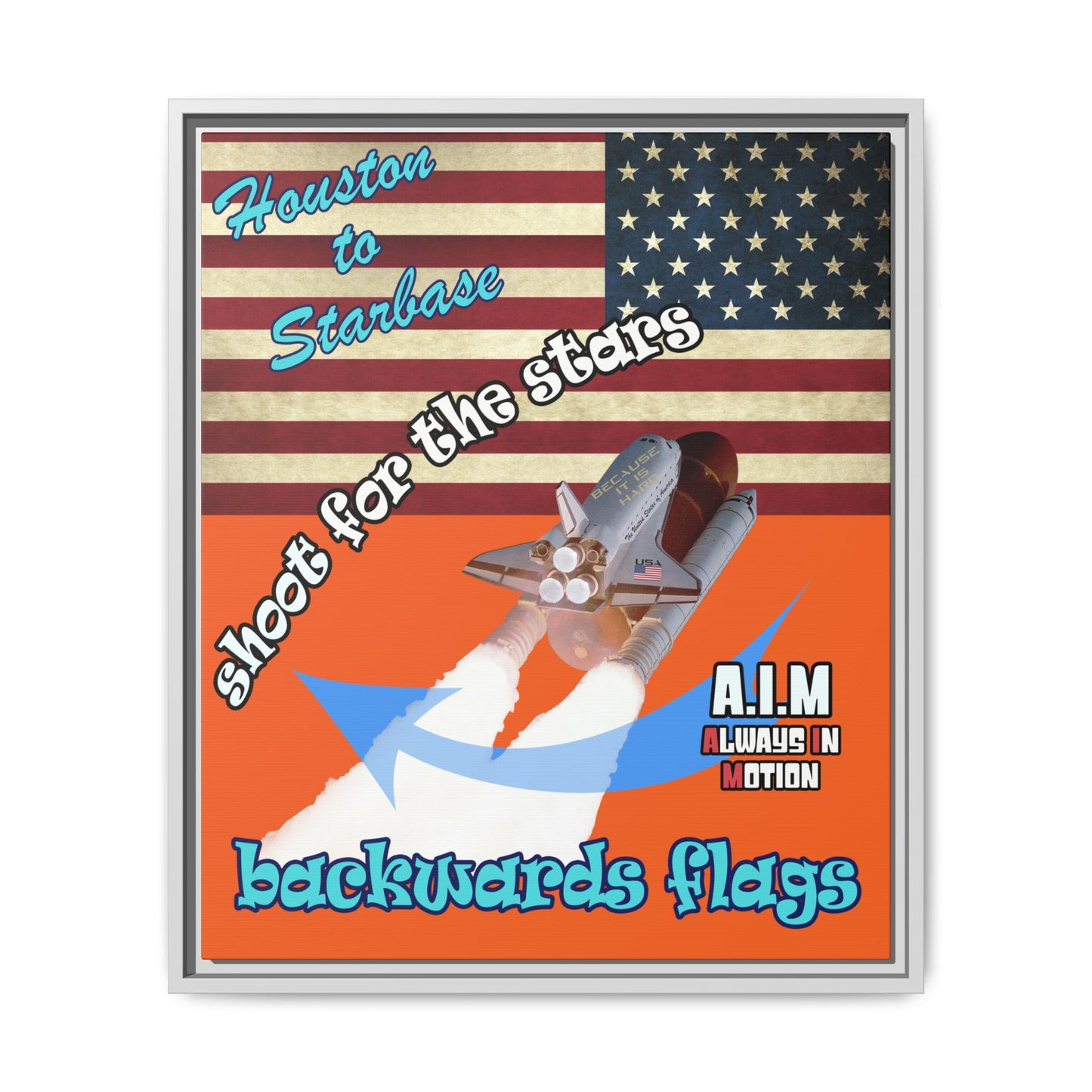 shoot for the stars - framed canvas art (orange)