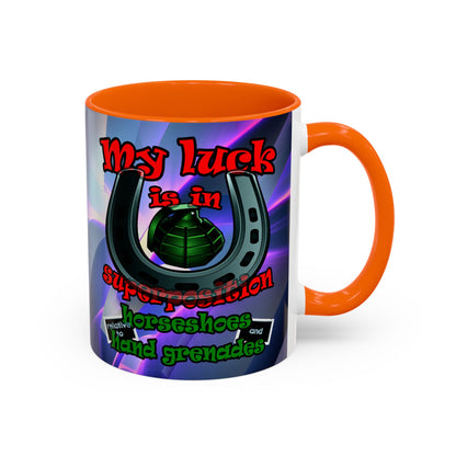 my luck - Accent Mug (grey-pink wave)