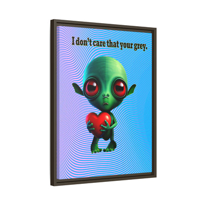 I don't care that your grey - framed canvas art (light blue-purple wave)
