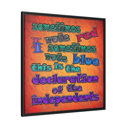 declaration of the independents - framed canvas art (burnt orange)