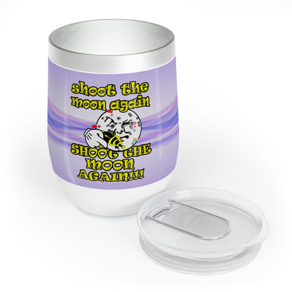 shoot the moon again - Chill Wine Tumbler (light blue-pink wave)
