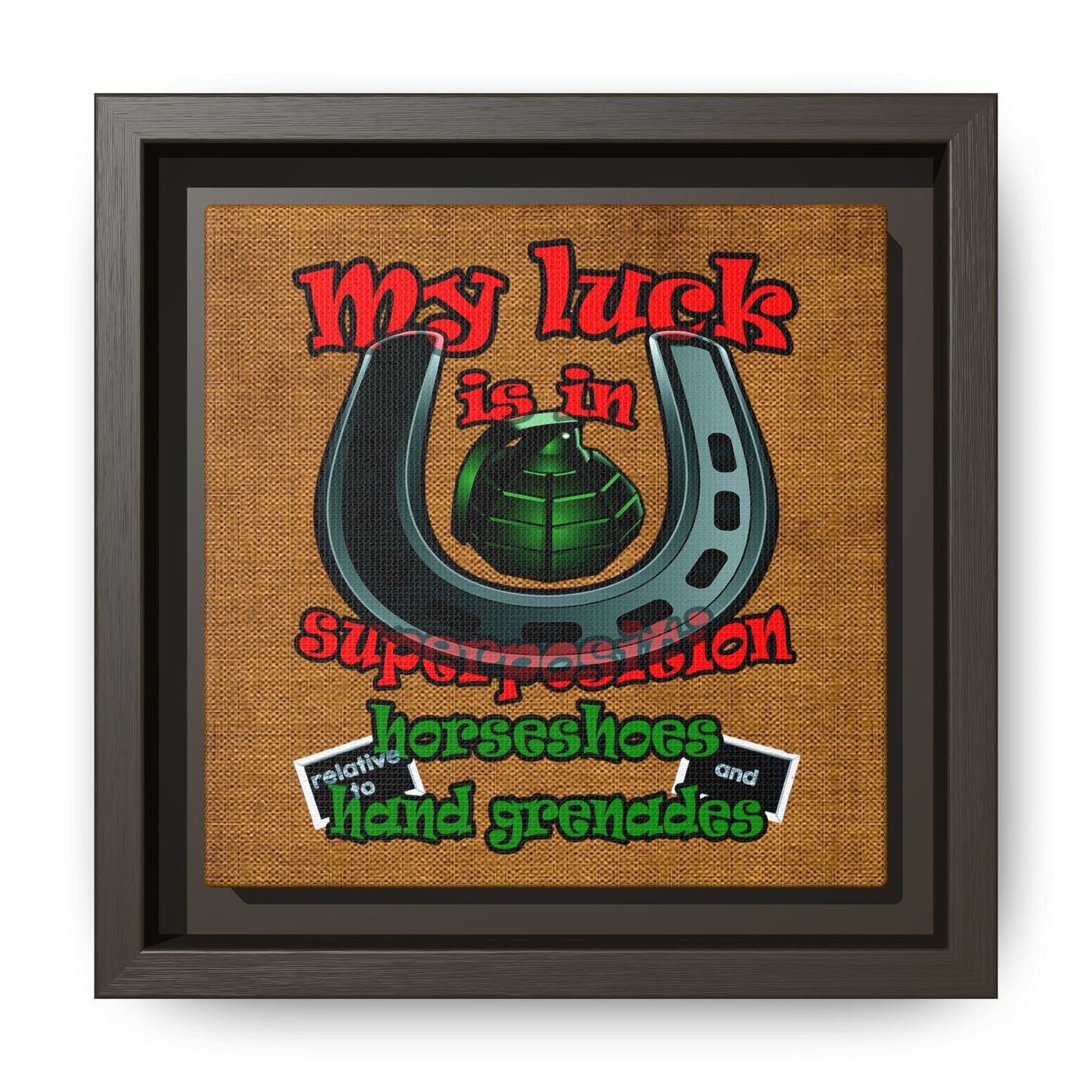 my luck - framed canvas art (brown papyrus)