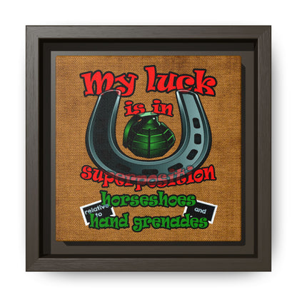 my luck - framed canvas art (brown papyrus)