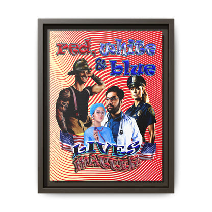 rw&b lives matter - framed canvas art (yellow-orange wave)