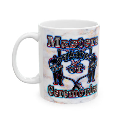 em cee squared - White Mug (white marble)