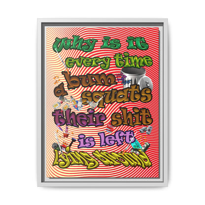 the bum's shit - framed canvas art (yellow-orange wave)