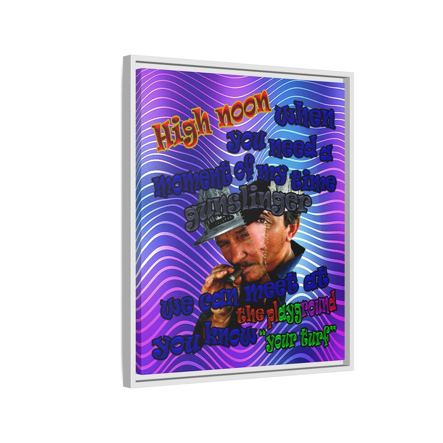 high noon - framed canvas art (purple wave)