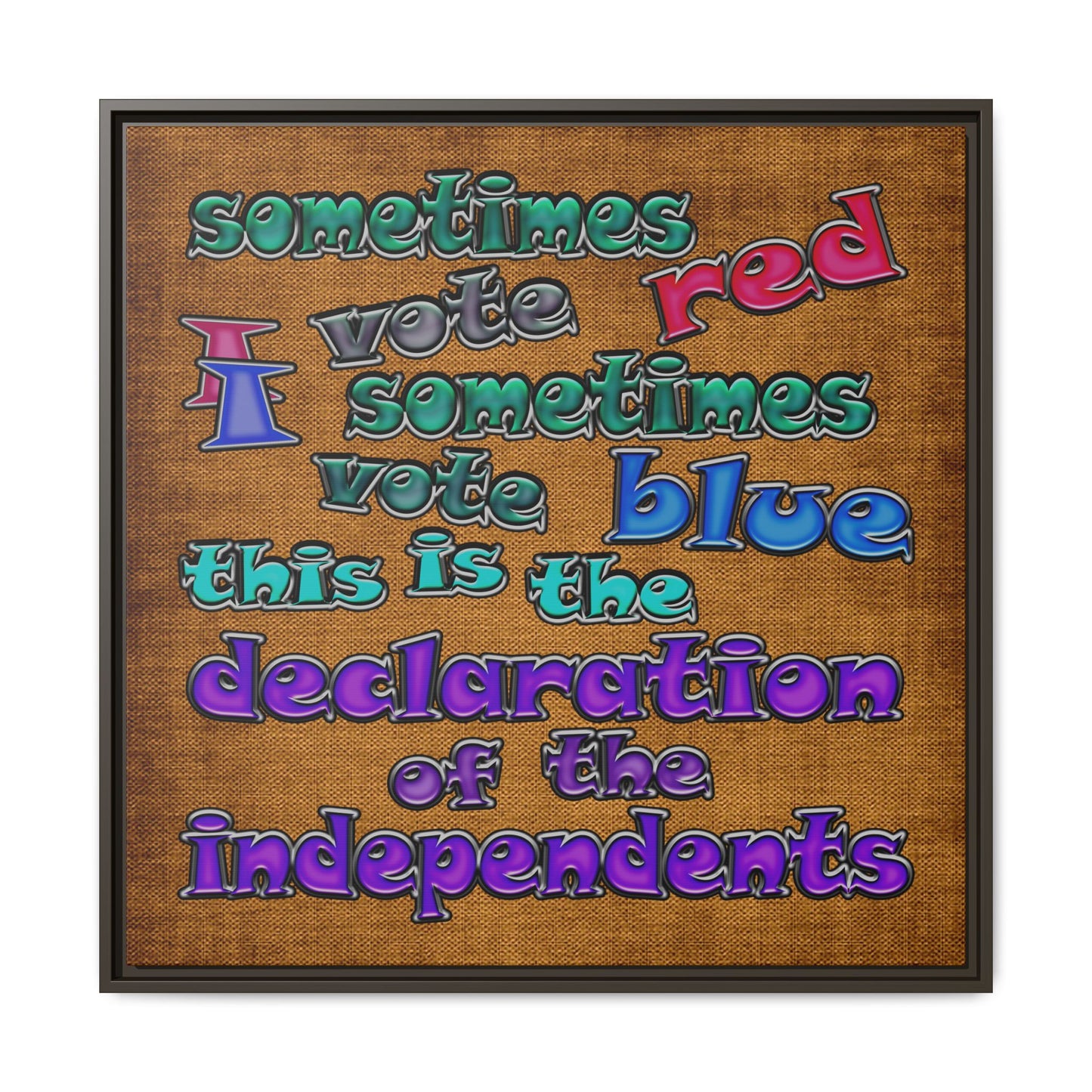 declaration of the independents - framed canvas art (brown papyrus)