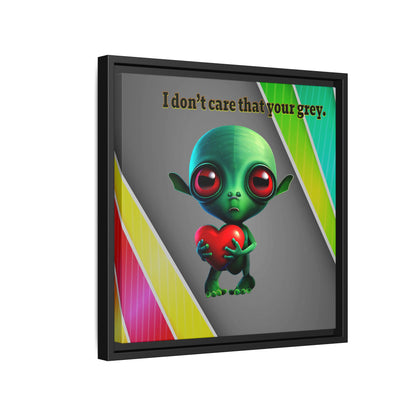 I don't care that your grey - framed canvas art (rainbow split)