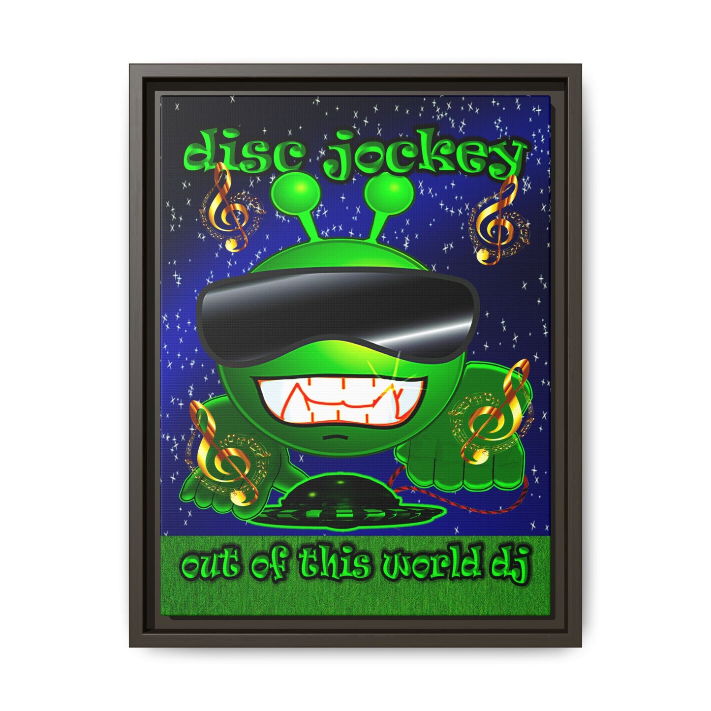disc jockey - framed canvas art ('snoops' background)