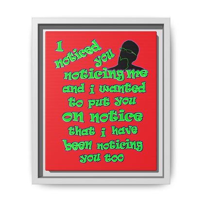 noticed you noticing - framed canvas art (red)