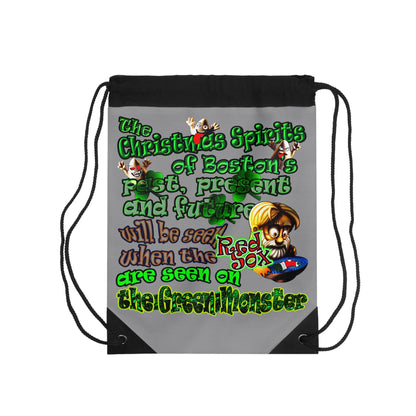 christmas spirits of boston - Drawstring Bag (grey)