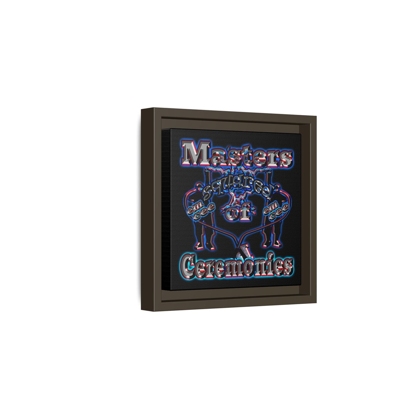 em cee squared - framed canvas art (black)