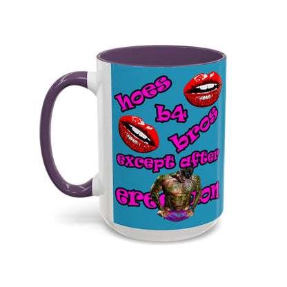 hoes b4 bros - Accent Mug (turquoise)