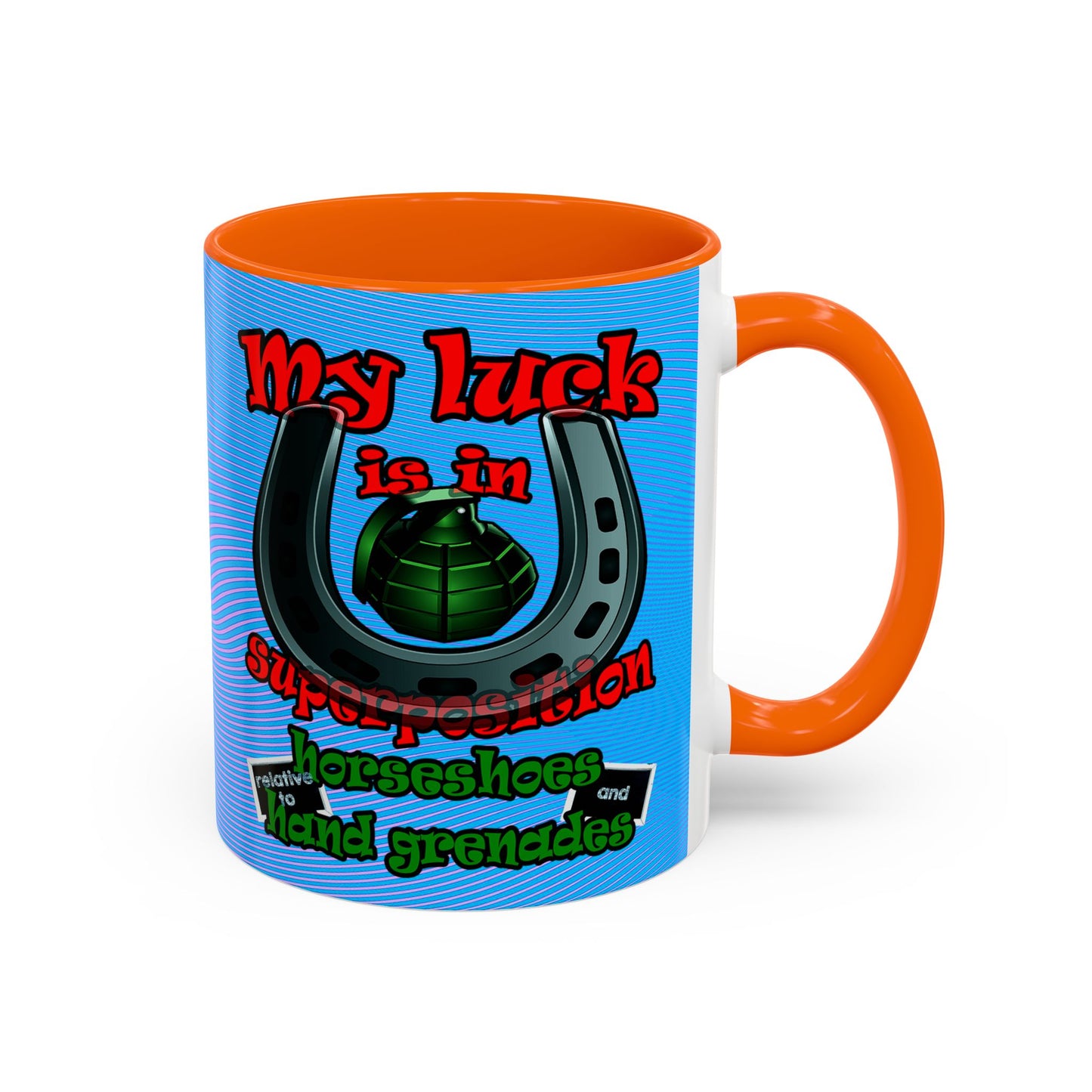 my luck - Accent Mug (light blue-purple wave)