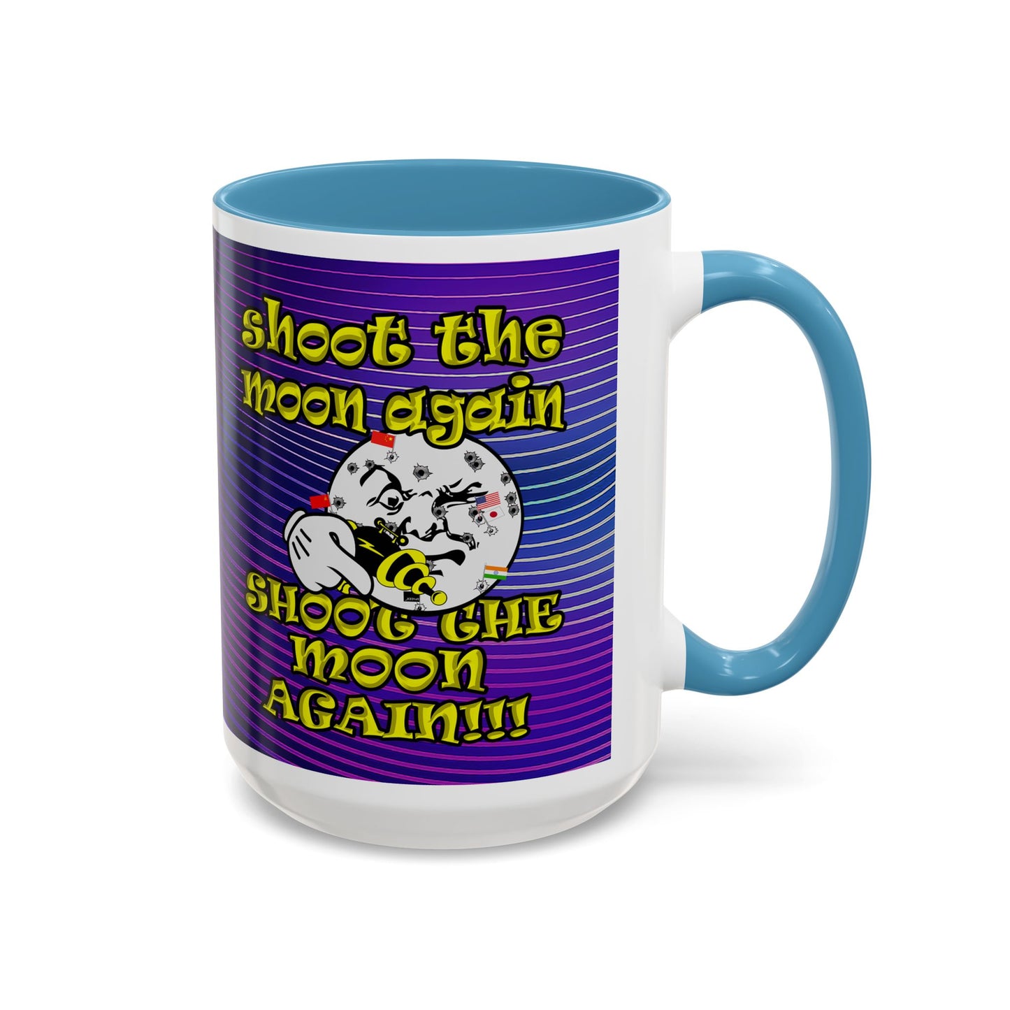 shoot the moon again - Accent Mug (purple wave)
