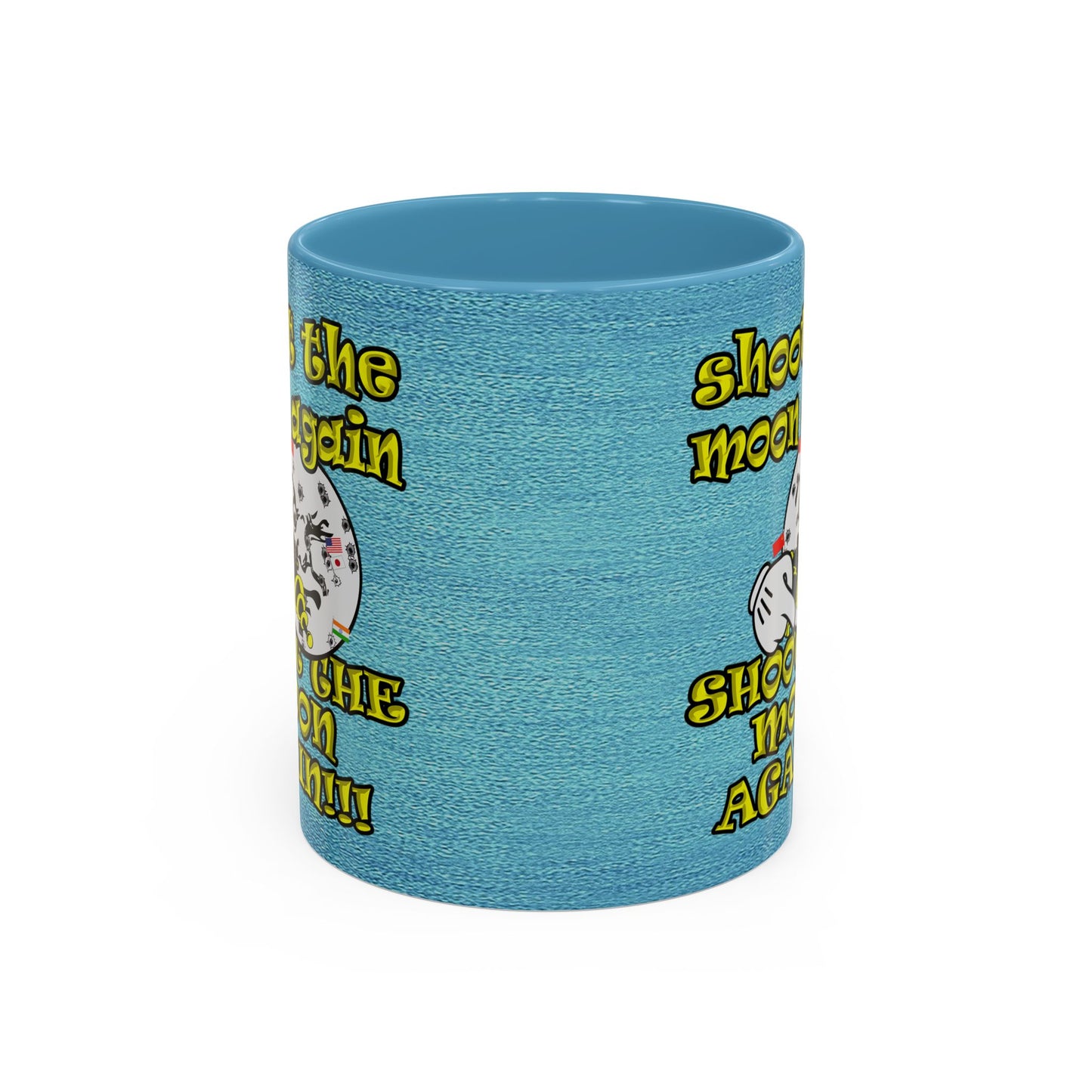 shoot the moon again - Accent Mug (faded blue)