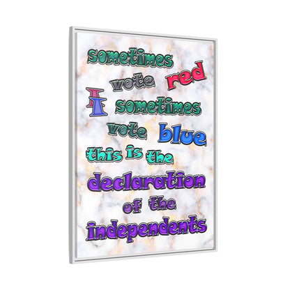 declaration of the independents - framed canvas art (white marble)