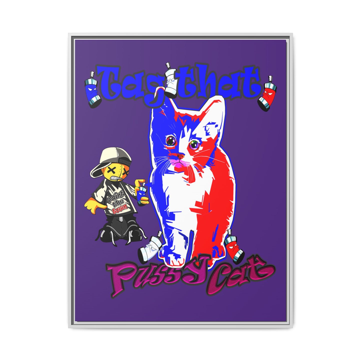 tag that - framed canvas art (purple)