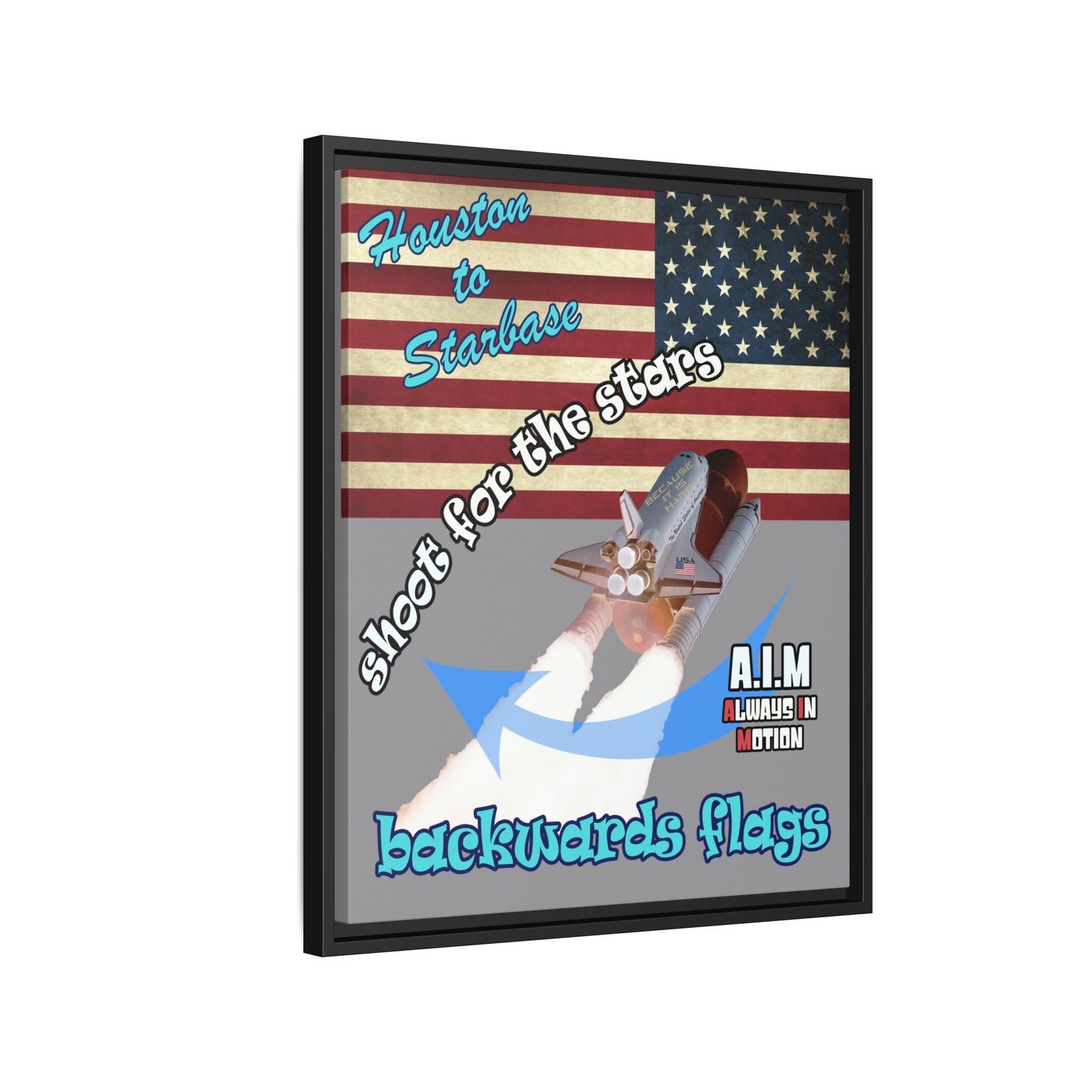 shoot for the stars - framed canvas art (grey)