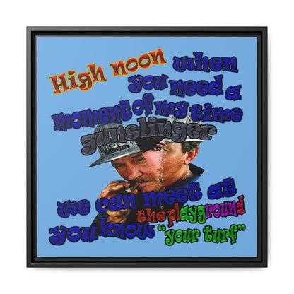 high noon - framed canvas art (light blue)