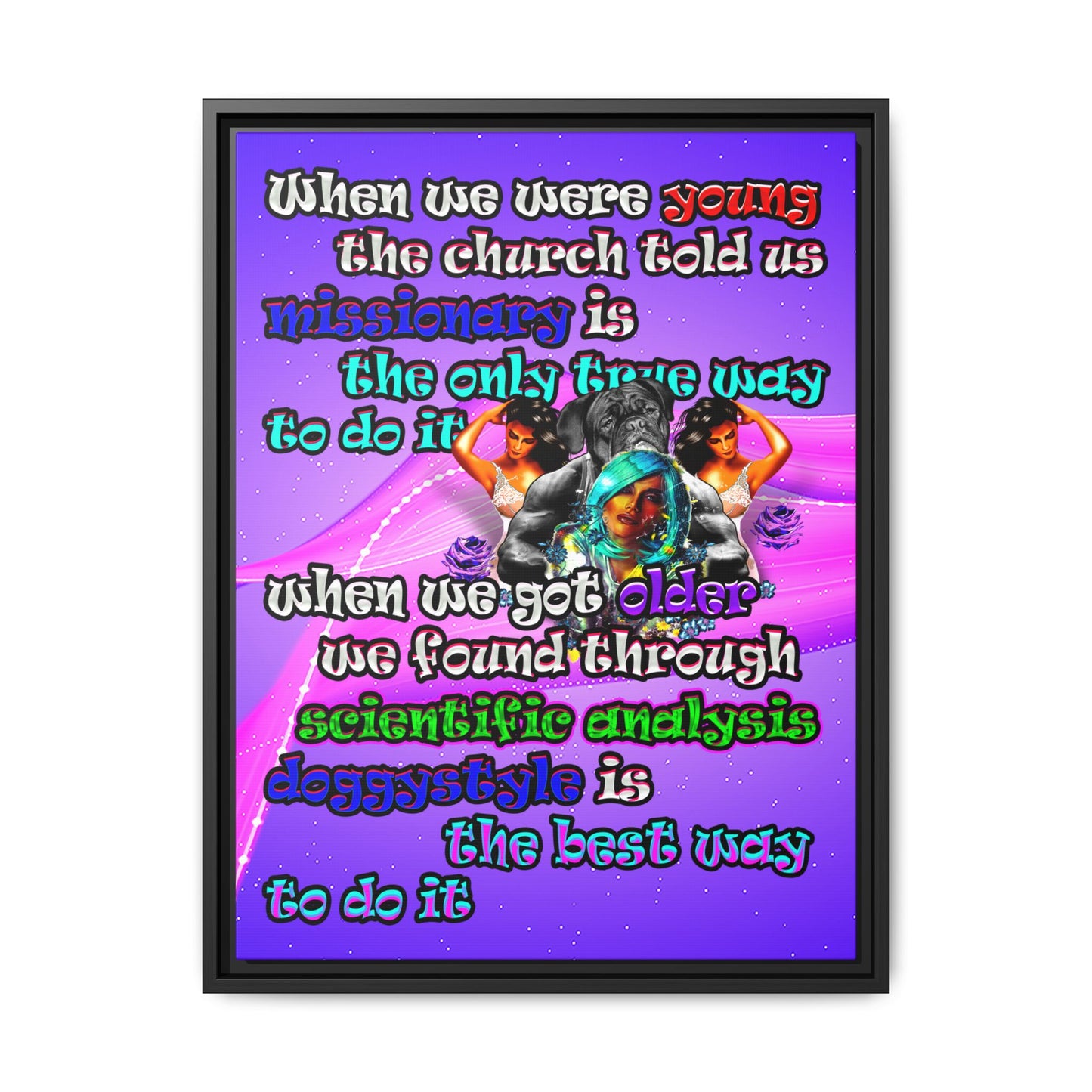 doggystyle - framed canvas art (purple-pink wave)