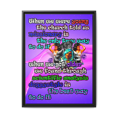 doggystyle - framed canvas art (purple-pink wave)