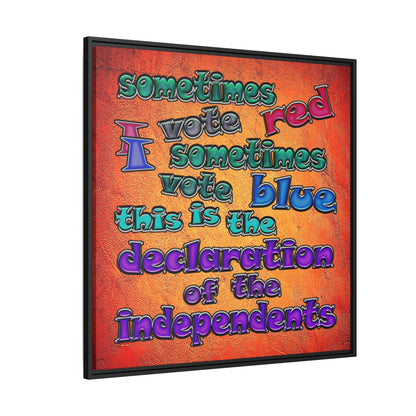 declaration of the independents - framed canvas art (burnt orange)