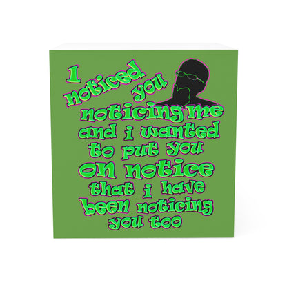noticed you noticing - note cube (green)