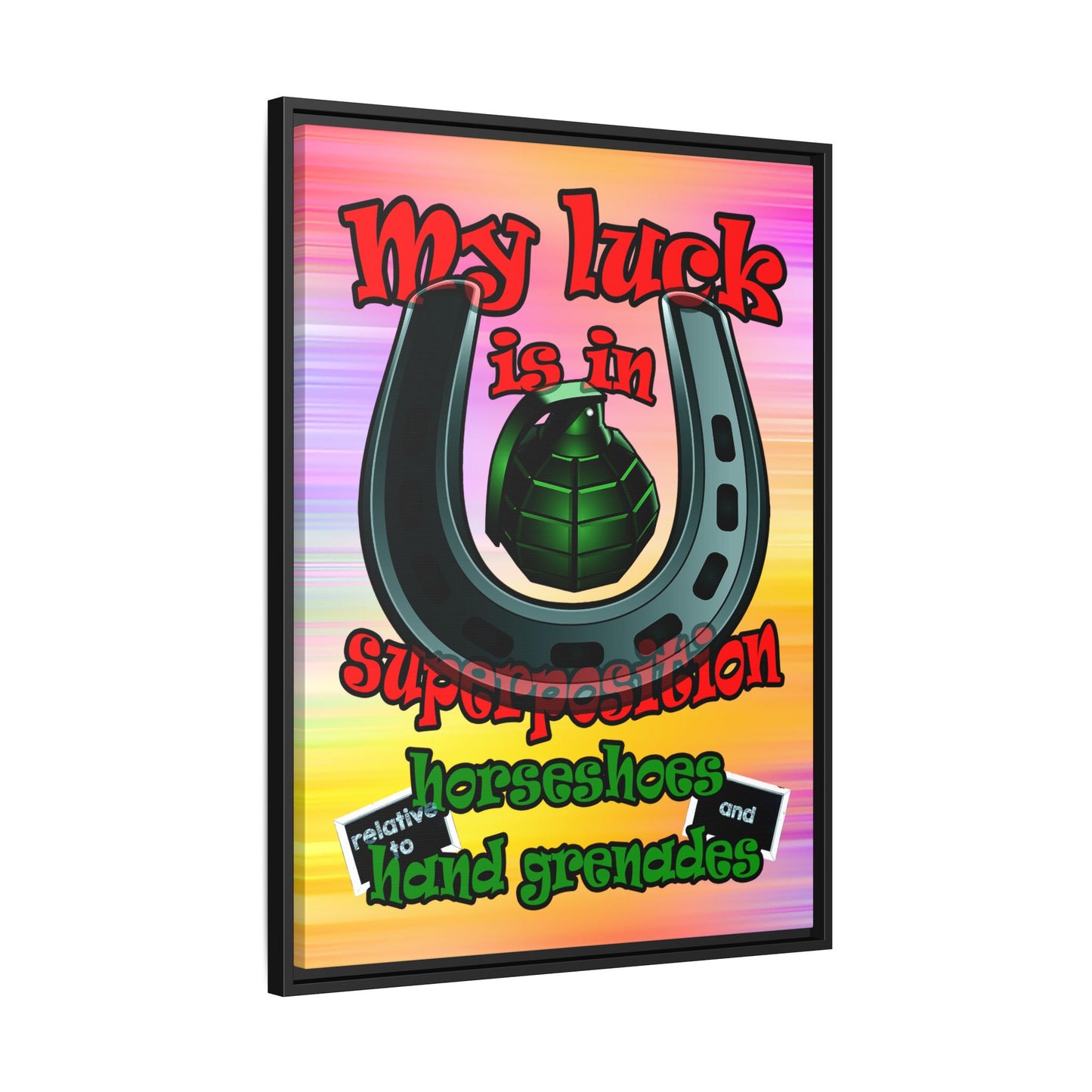 my luck - framed canvas art (color blur)