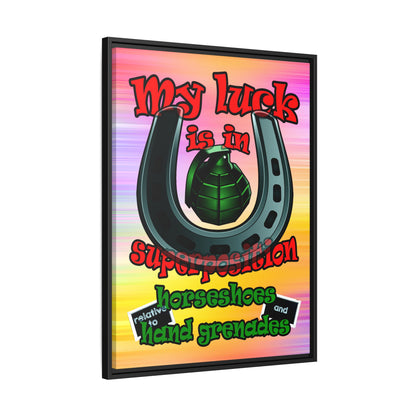 my luck - framed canvas art (color blur)