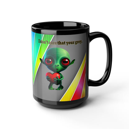I don't care that your grey - Black Mug (rainbow split)