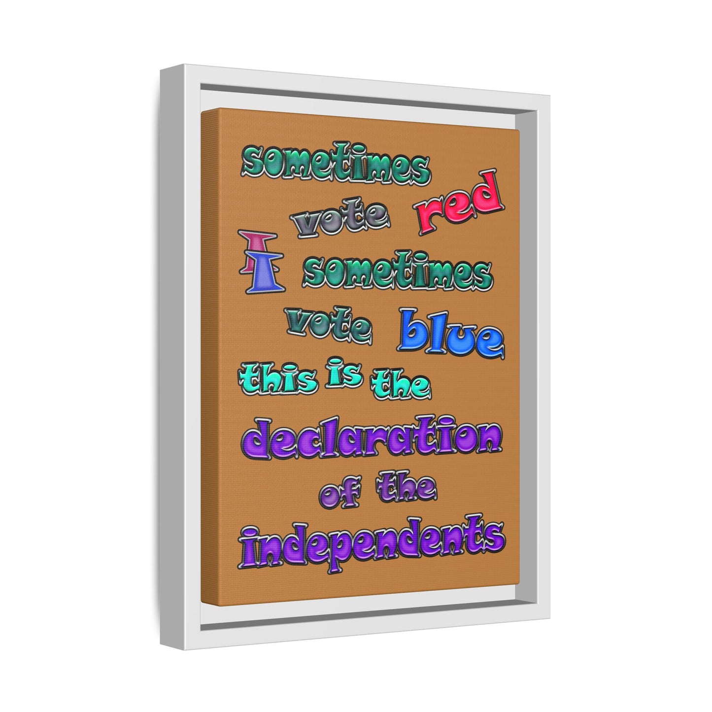 declaration of the independents - framed canvas art (light brown)