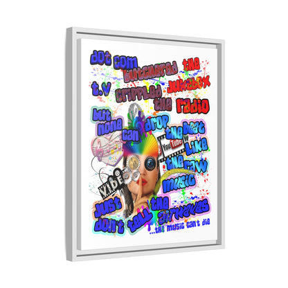 drop the beat - framed canvas art (white)