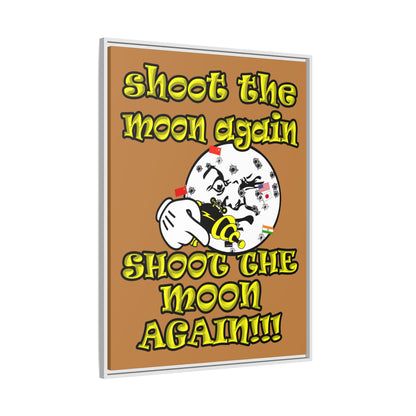 shoot the moon again - framed canvas art (light brown)