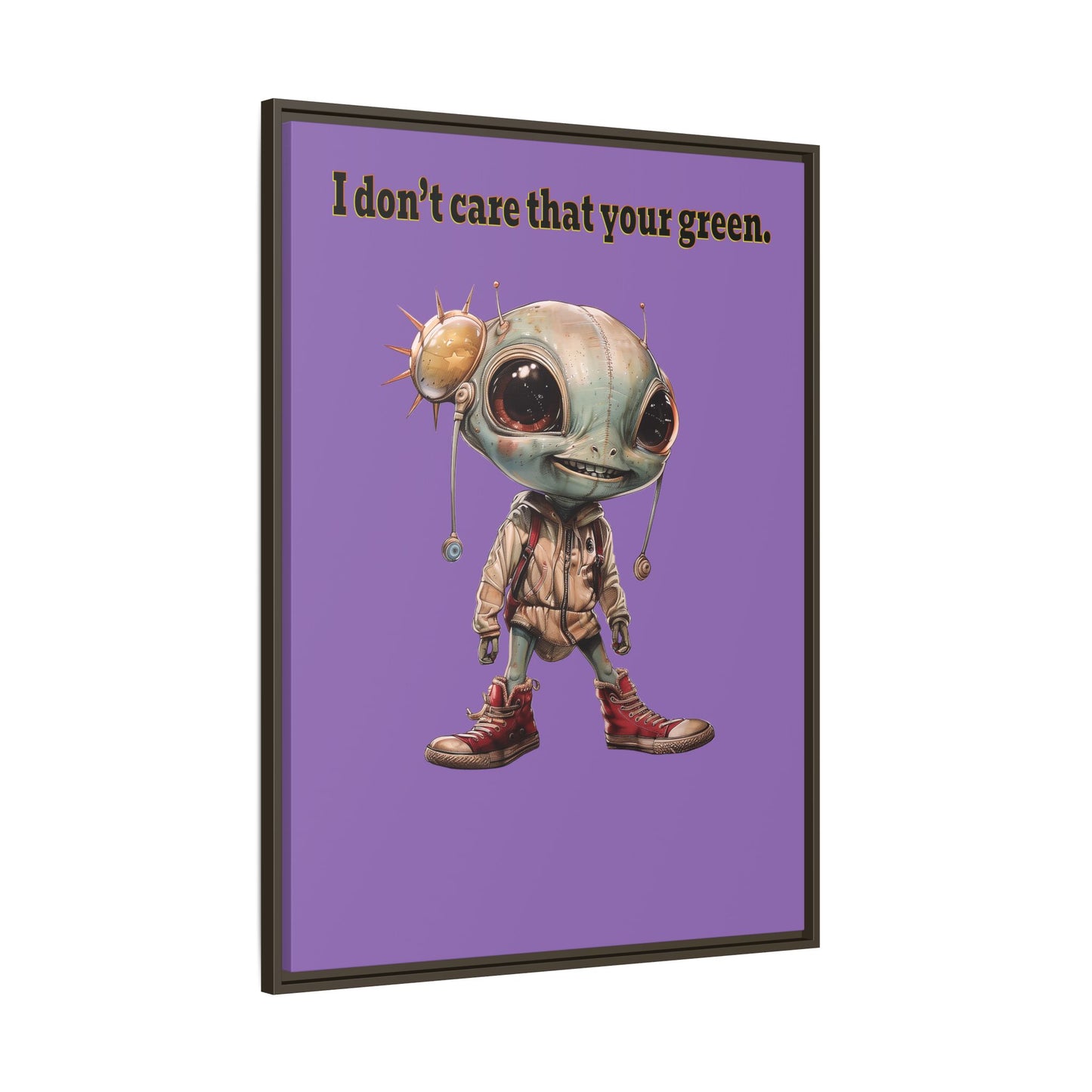 I don't care that your green - framed canvas art (light purple)